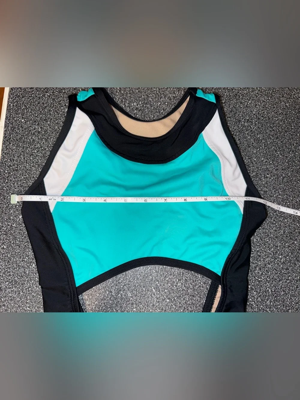 Kandi Kouture Dance Leotard Teal/Black Size Child Large